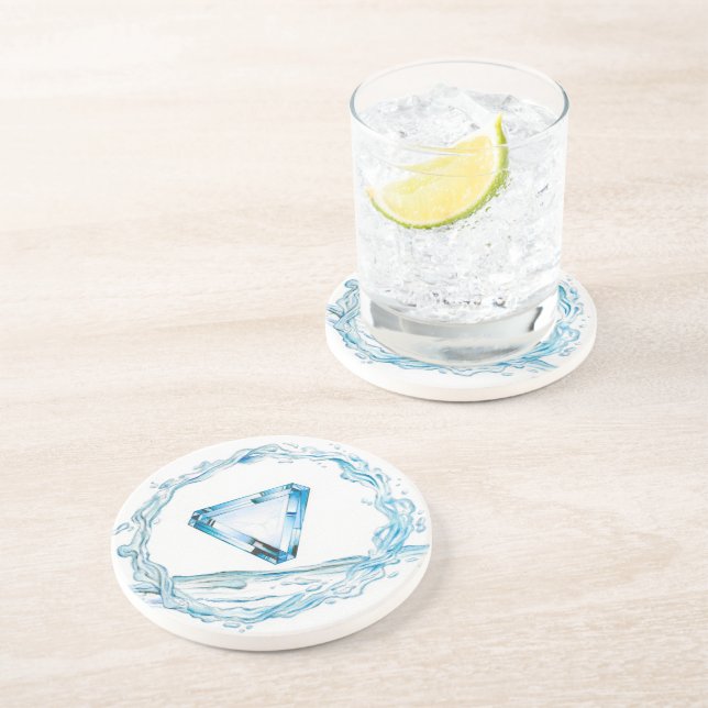 Dessous De Verre En Grès Élément d'eau (Côté)