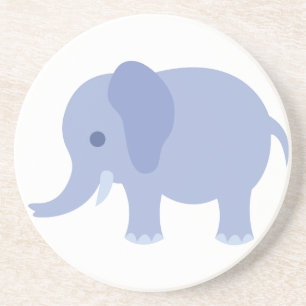 Dessous De Verre En Grès Éléphant adorable de bébé bleu