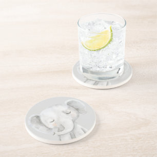 Dessous De Verre En Grès Éléphant Gris Mignon