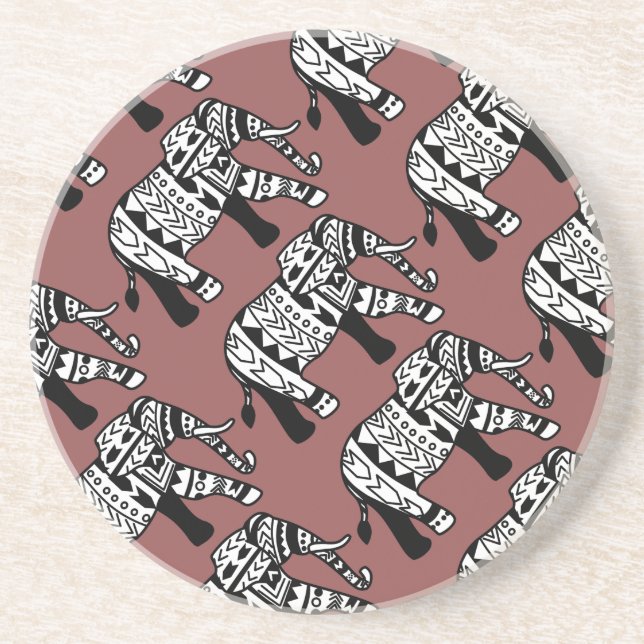 Dessous De Verre En Grès Éléphant tribal de Bohème (Devant)