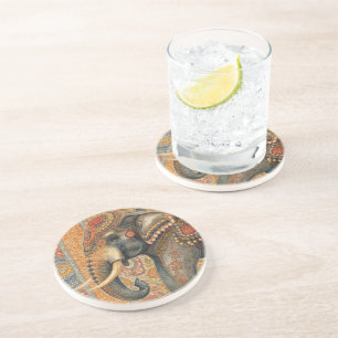 Dessous De Verre En Grès Éléphant Vintage, Éléphant Antique, Art d'Éléphant