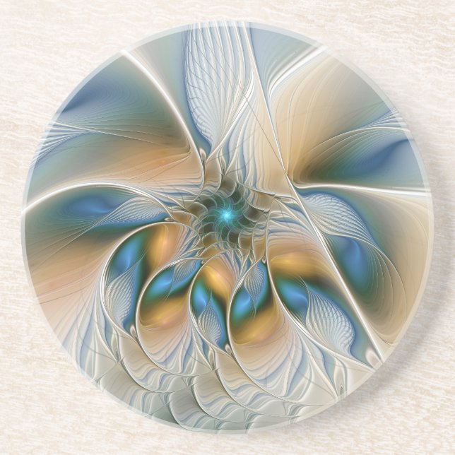 Dessous De Verre En Grès Élévation, Art Fractal Fantastique Abstrait Avec D (Devant)