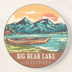 Dessous De Verre En Grès Emblème de pêche nautique Big Bear Lake California