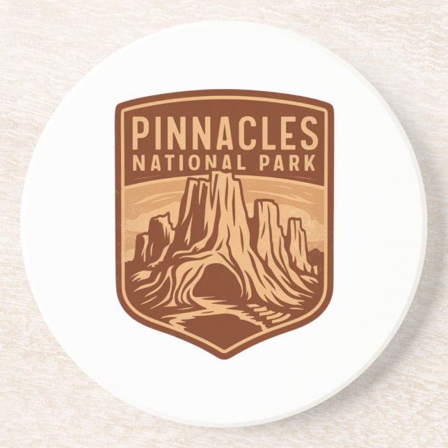 Dessous De Verre En Grès Emblème de voyage du parc national Pinnacles (Devant)