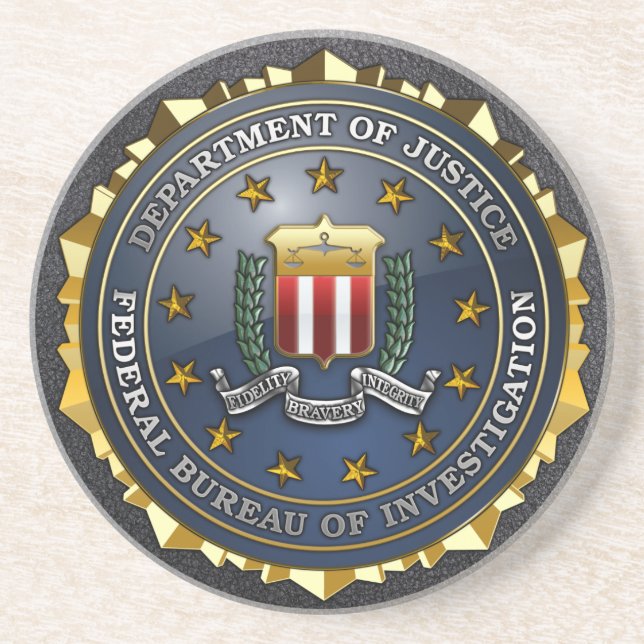 Dessous De Verre En Grès Emblème du FBI (Devant)