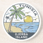 Dessous De Verre En Grès Emblème Vintage Djerba Tunisie<br><div class="desc">Design vectoriel Djerba. Djerba,  une île au large de la Tunisie,  est connue pour ses plages méditerranéennes.</div>
