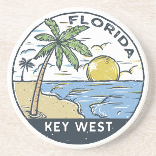 Dessous De Verre En Grès Emblème Vintage Key West Florida
