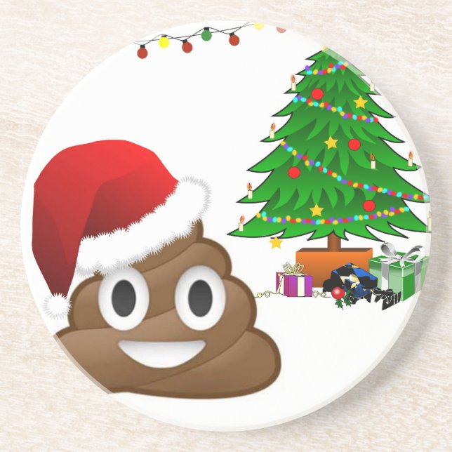 Dessous De Verre En Grès emoji de noël (Devant)