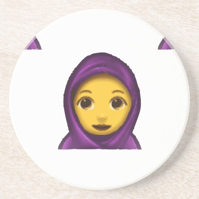 Dessous De Verre En Grès emoji hajib (Devant)