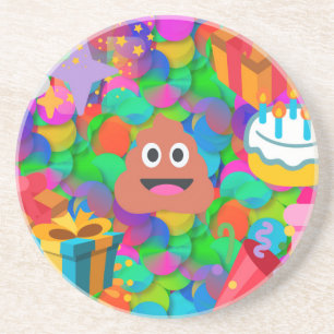 Dessous De Verre En Grès emoji joyeux pod'anniversaire