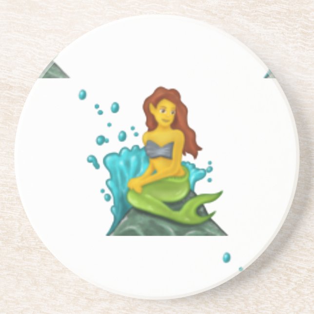 Dessous De Verre En Grès emoji mermaid (Devant)