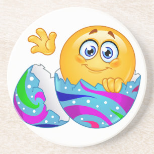 Dessous De Verre En Grès Emoji oeuf de Pâques
