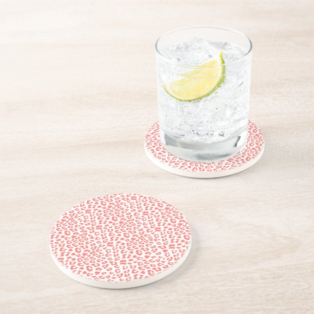 Dessous De Verre En Grès Empreinte de léopard de corail (Côté)
