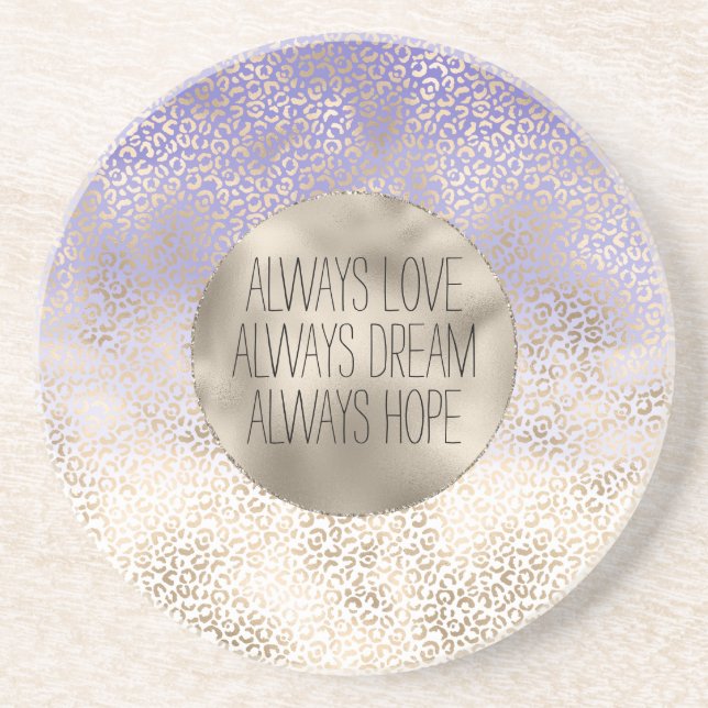 Dessous De Verre En Grès Empreinte de léopard Ombre or violet fille (Devant)