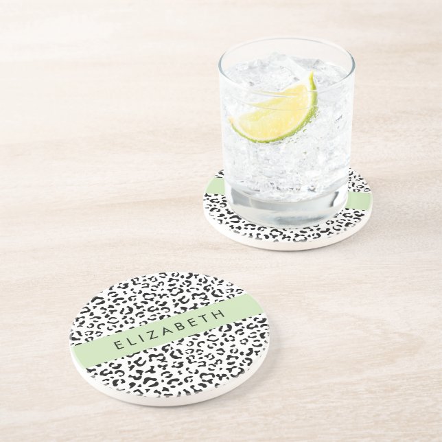 Dessous De Verre En Grès Empreinte de léopard, Spots, Noir Et Blanc, Votre  (Côté)