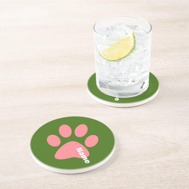 Dessous De Verre En Grès Empreinte de patte (Côté)