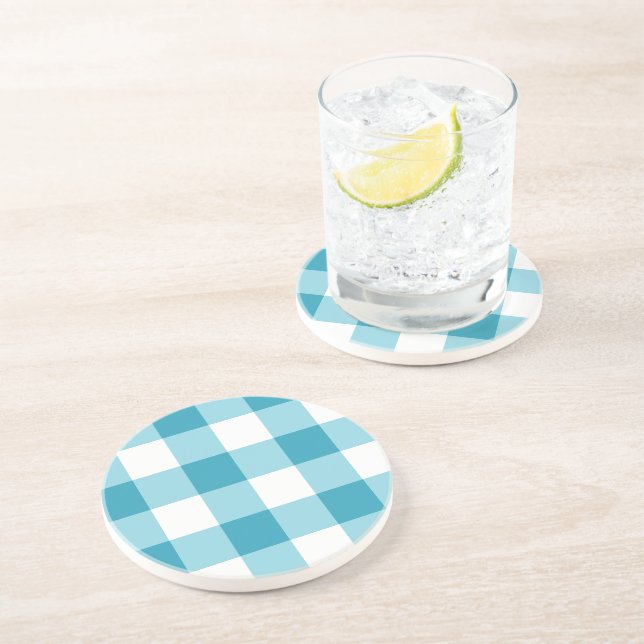 Dessous De Verre En Grès en vichy Motif (Côté)