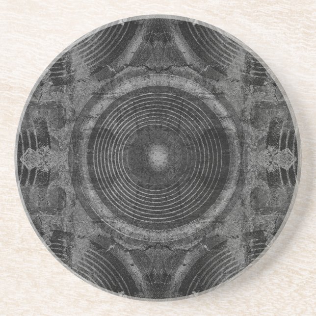Dessous De Verre En Grès Enceintes de musique noir et blanc (Devant)