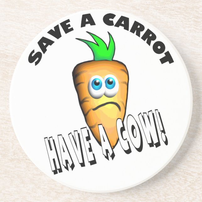 DESSOUS DE VERRE EN GRÈS ENREGISTRER UNE CARROT - AVOIR UNE VACHE (Devant)
