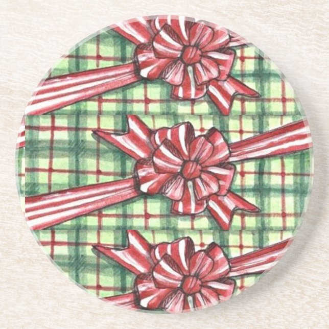 DESSOUS DE VERRE EN GRÈS **ENSEMBLE DE NOËL** DESSUS DE VERRE EN GRÈS (Devant)