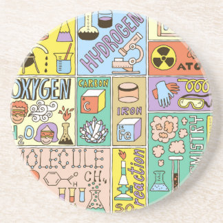 Dessous De Verre En Grès Ensemble d'illustrations Vintages de la chimie