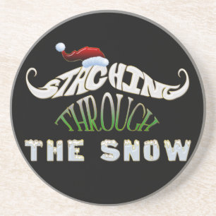 Dessous De Verre En Grès Entraînement à travers la neige