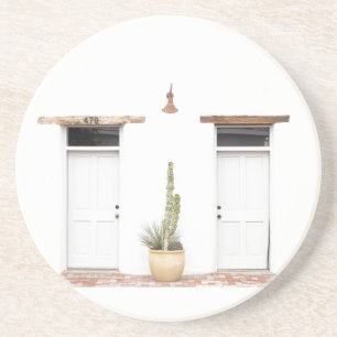 Dessous De Verre En Grès Entrée blanche sud-ouest