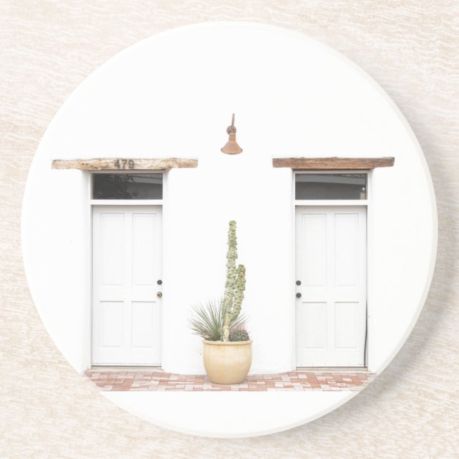 Dessous De Verre En Grès Entrée blanche sud-ouest (Devant)