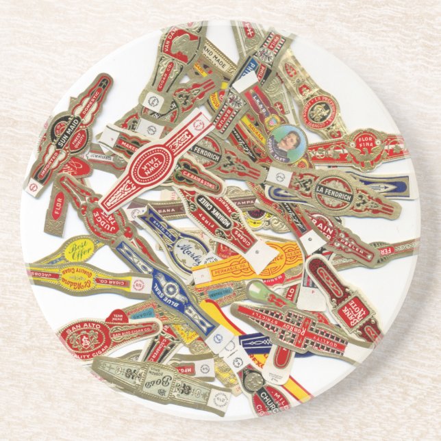 Dessous De Verre En Grès Enveloppeurs à anneaux de cigar (Devant)