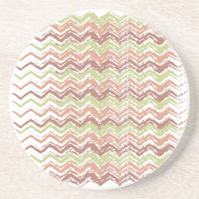 Dessous De Verre En Grès Épice de scribble Chevron ZigZag (Devant)