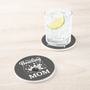 Dessous De Verre En Grès Épingles de coeur de maman de bowling Ligue drôle