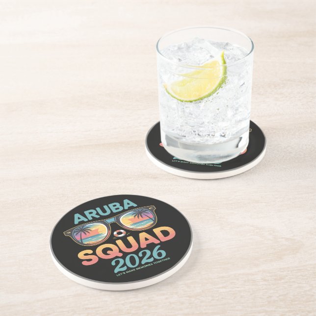 Dessous De Verre En Grès Équipe Aruba 2026 Rétro (Côté)