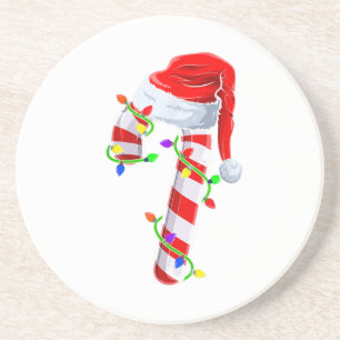 Dessous De Verre En Grès Équipe de bonbons de Noël Lumières Famille Corresp