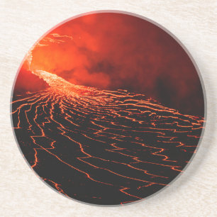 Dessous De Verre En Grès éruption volcanique