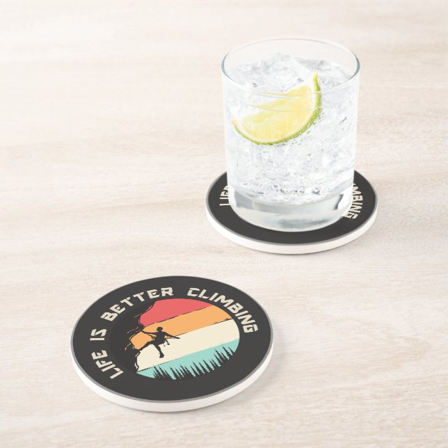 Dessous De Verre En Grès Escalade drôle (Côté)