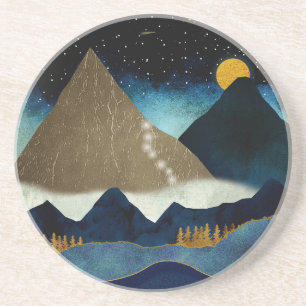 Dessous De Verre En Grès Escalade en montagne d'or