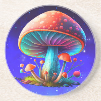 Dessous De Verre En Grès Espacé Arc-En-Ciel Amanita Muscaria