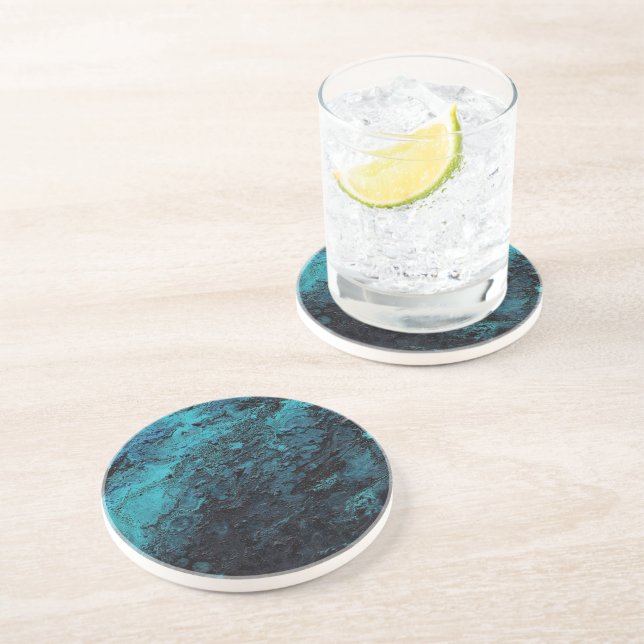 Dessous De Verre En Grès Espace extra-atmosphérique Terre noire texturée (Côté)