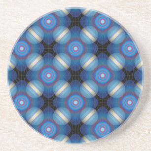 Dessous De Verre En Grès Espace Géométrique Bleu