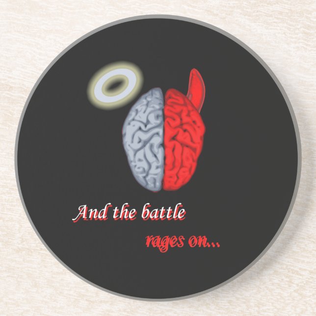 Dessous De Verre En Grès Et la bataille continue (bon contre mauvais) (Devant)