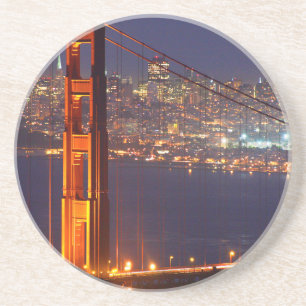 Dessous De Verre En Grès États-Unis, Californie. Pont du Golden Gate la nui