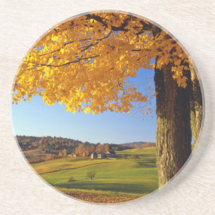 Dessous De Verre En Grès États-Unis, Vermont. Paysage agricole près de Sout