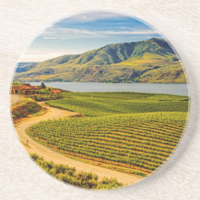 Dessous De Verre En Grès États-Unis, Washington, lac Chelan. Benson Vineyar (Devant)