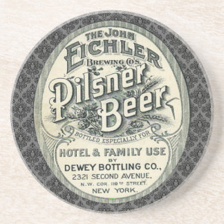 Dessous De Verre En Grès Étiquette vintage d'annonce de bière de Pilsner