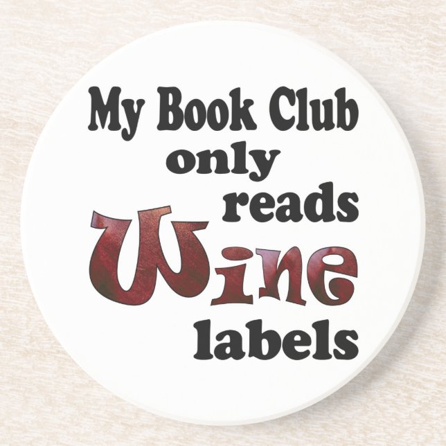 Dessous De Verre En Grès Étiquettes de vin pour club de lecture (Devant)