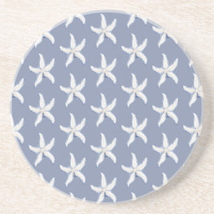 Dessous De Verre En Grès Étoile de mer bleue blanche de plage