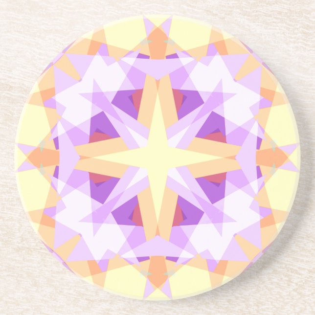 Dessous De Verre En Grès Étoile de Noël moderne festive violet rouge jaune  (Devant)