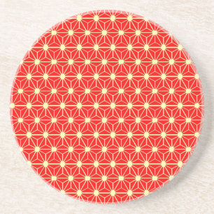 Dessous De Verre En Grès étoile rouge motif japonais