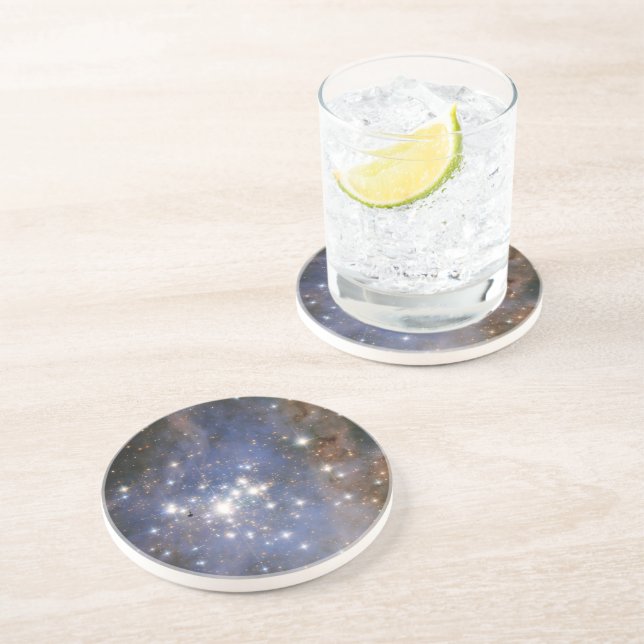 Dessous De Verre En Grès Étoiles de diamant en Carina Nebula Hubble Space (Côté)