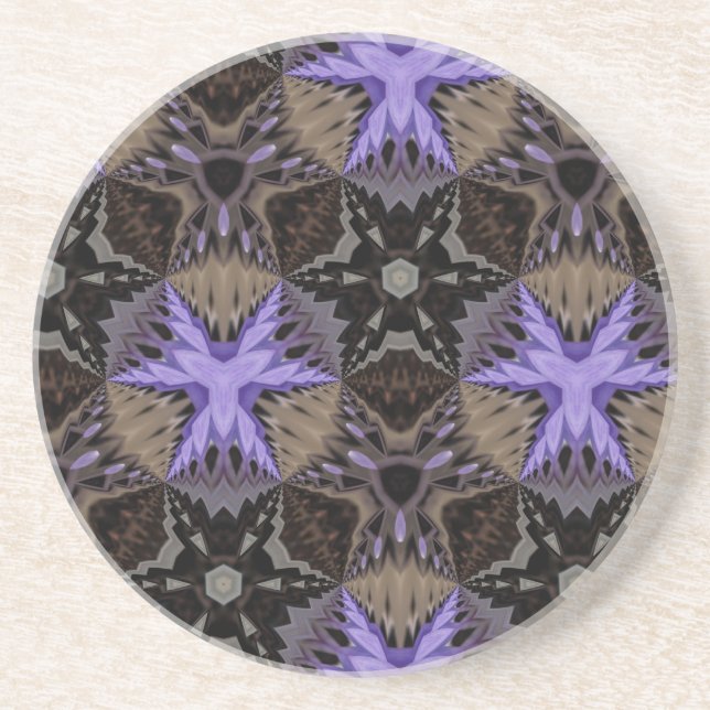 Dessous De Verre En Grès Étoiles violettes (Devant)
